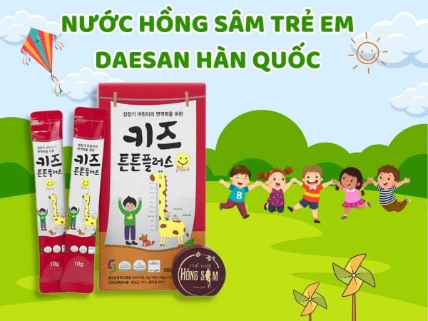 Nước hồng sâm trẻ em Daesan hộp 3 gói * 10ml chính hãng Hàn Quốc.