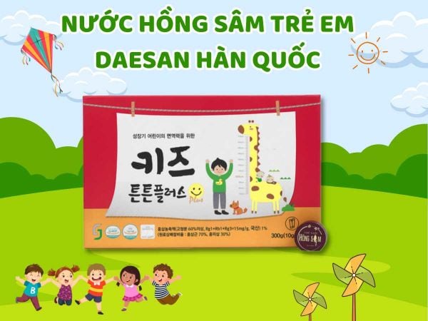 Nước hồng sâm trẻ em Daesan hộp 30 gói * 10ml chính hãng Hàn Quốc.