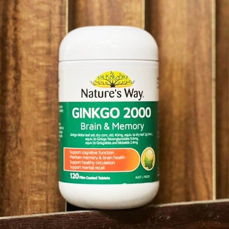 Hoạt huyết dưỡng não Nature's Way Ginkgo Biloba 2000mg 1 viên