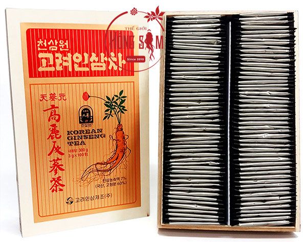 Hộp gỗ 100 gói trà hồng sâm Okinsam Hàn Quốc tại Thế Giới Hồng Sâm