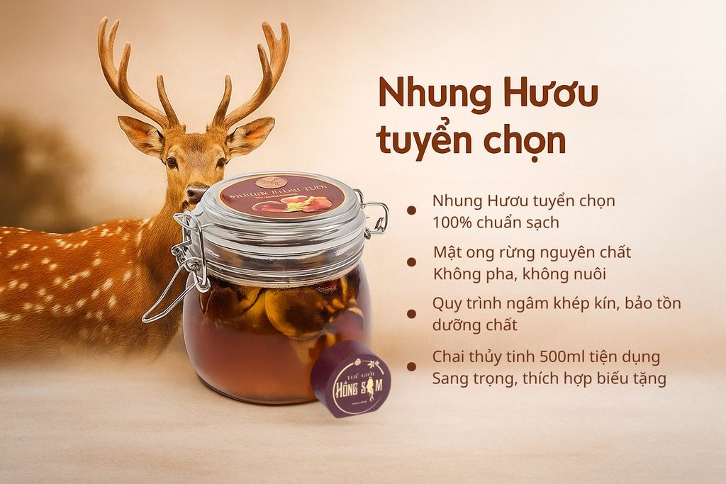 Vì sao bạn nên chọn Nhung Hươu Ngâm Mật Ong Rừng tại Thế Giới Hồng Sâm