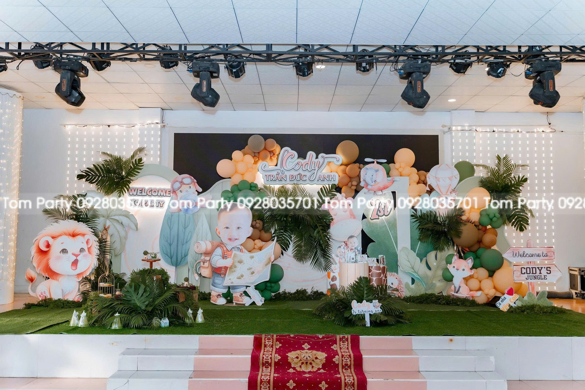 TRANG TRÍ SINH NHẬT BÉ CODY – CHỦ ĐỀ RỪNG XANH HOANG DÃ 🌿🦁🎉