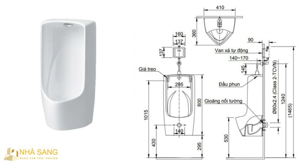 Kích thước bồn tiểu nam Inax chuẩn theo từng loại sản phẩm