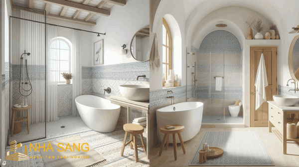 Phòng tắm hòa quyện giữa nét cổ xưa và hiện đại