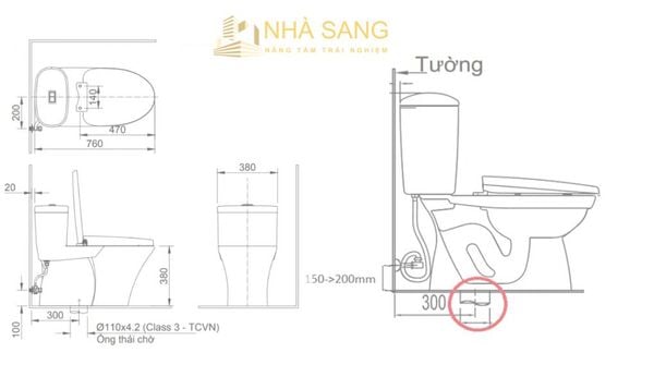 khoang cach khi dat bon cau