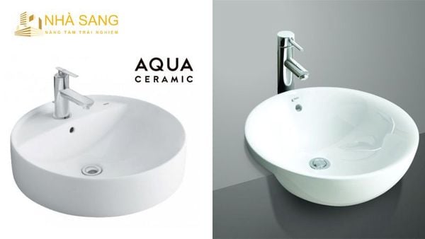 So sánh chậu đặt bàn và chậu âm bàn chi tiết