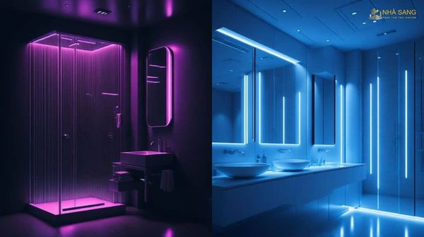 thiet ke phong tam hitech dep mat voi he thong chieu sang