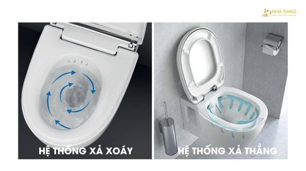 So sánh xả xoáy và xả thẳng
