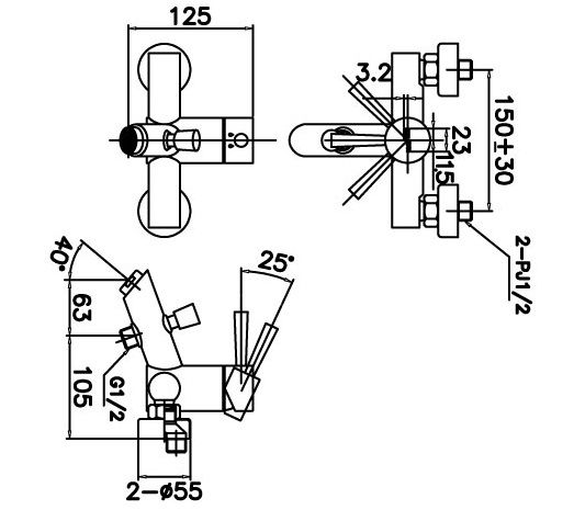 Sen Tắm Inax BFV-8000S-5C Cao Cấp Nóng Lạnh