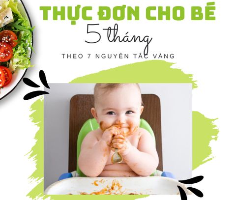 Thực đơn ăn dặm cho bé 5 tháng tuổi theo 7 nguyên tắc vàng giúp bé ăn ngon tăng cân