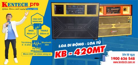 LOA DI ĐỘNG, LOA TỦ BASS ĐÔI KENTECH Model: KB-420MT