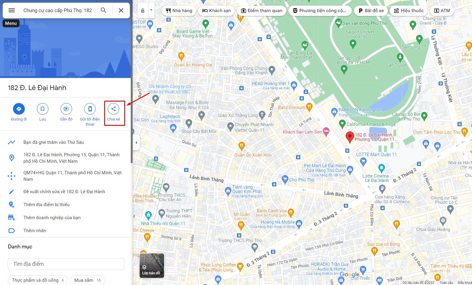 Cách lấy mã hiển thị google map