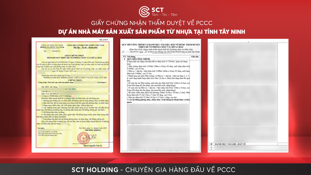 Dự Án Thẩm Duyệt PCCC Cho Doanh Nghiệp Sản Xuất Sản Phẩm Từ Plastic l SCT HOLDING