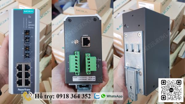 Switch quang công nghiệp IEC 61850-3, IEEE 1613, 6 cổng 10/100BaseT(X) và 2 cổng quang 100BaseFX, Chuẩn multimode Moxa Việt Nam
