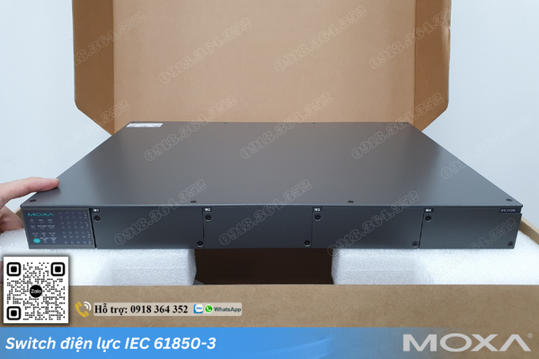 Switch Layer 2 chuẩn công nghiệp, 2 cổng điện-quang SFP tiêu chuẩn IEC 61850