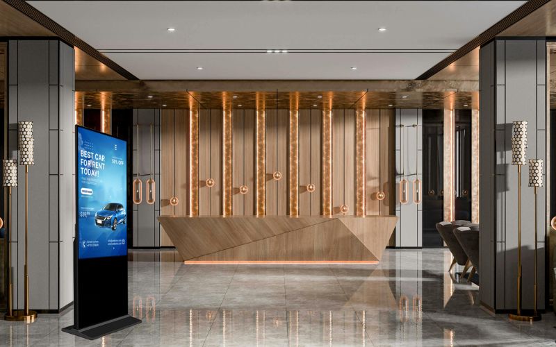 màn hình quảng cáo chân đứng 43 inch