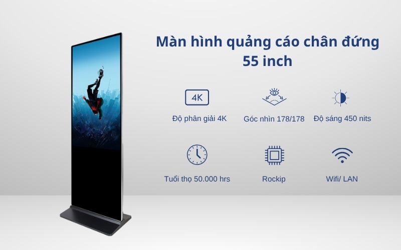 màn hình quảng cáo chân đứng 55 inch
