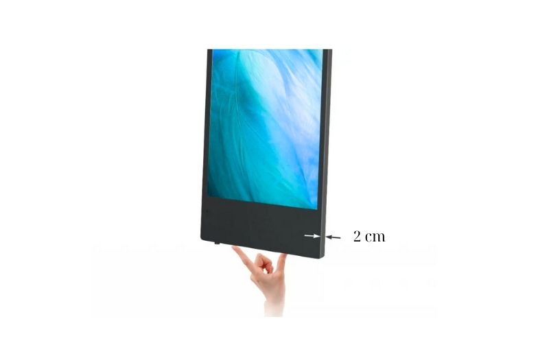 thiết kế mỏng của màn hình quảng cáo LCD 27inch trong thang máy