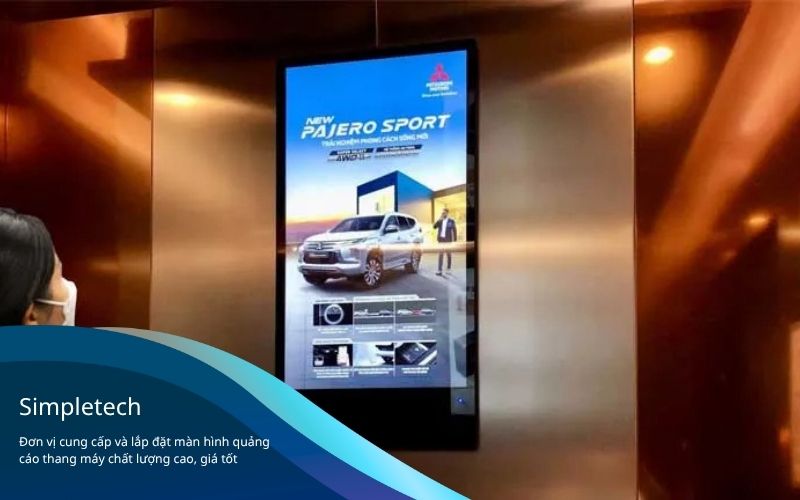 màn hình quảng cáo LCD 27inch trong thang máy