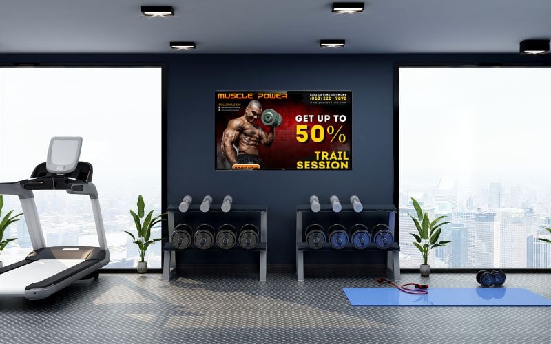 màn hình quảng cáo phòng gym