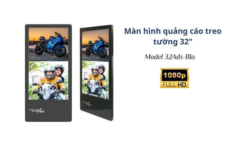 Màn hình quảng cáo treo tường 32 inch full đen 32Ads-Bla