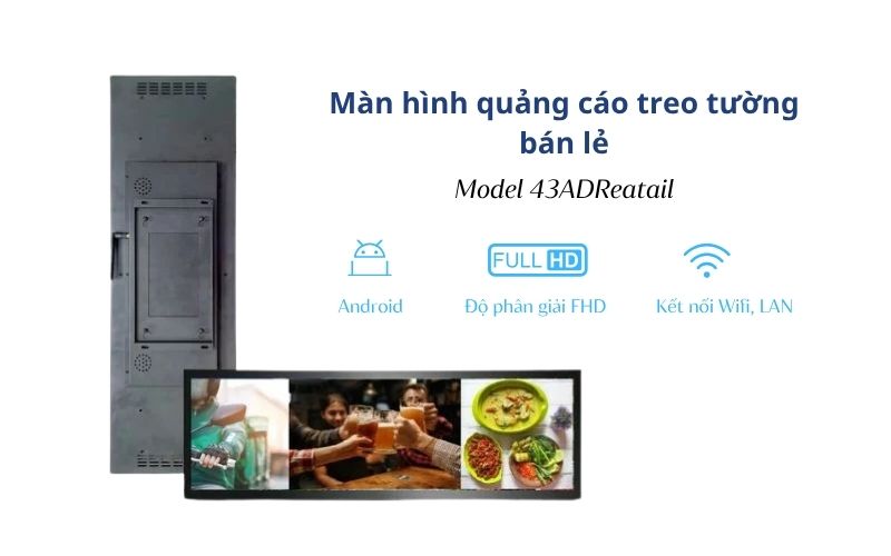 Màn hình quảng cáo treo tường bán lẻ