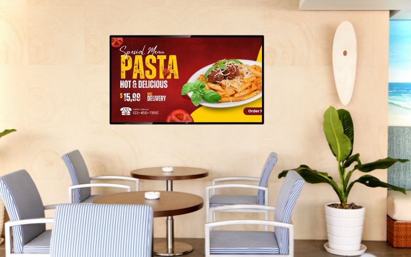 màn hình LCD quảng cáo nhà hàng quán ăn