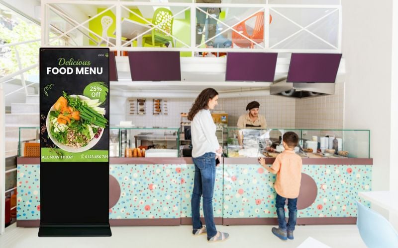 màn hình LCD quảng cáo nhà hàng quán ăn