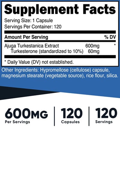 Nutricost Turkesterone 600mg 120 Viên