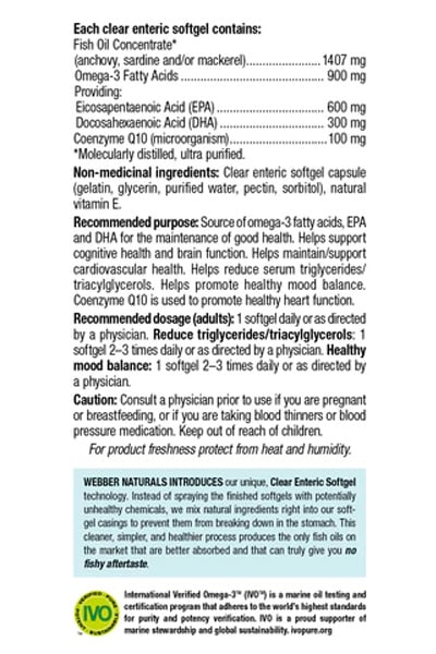 Webber Omega-3 900mg With CoQ10