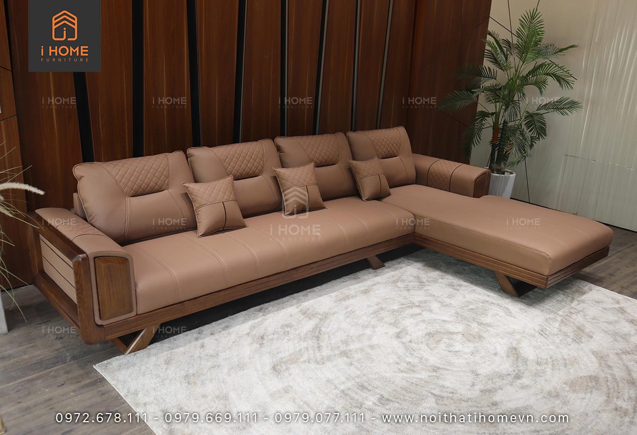 Sofa kết hợp gỗ và nệm, sofa văng đối
