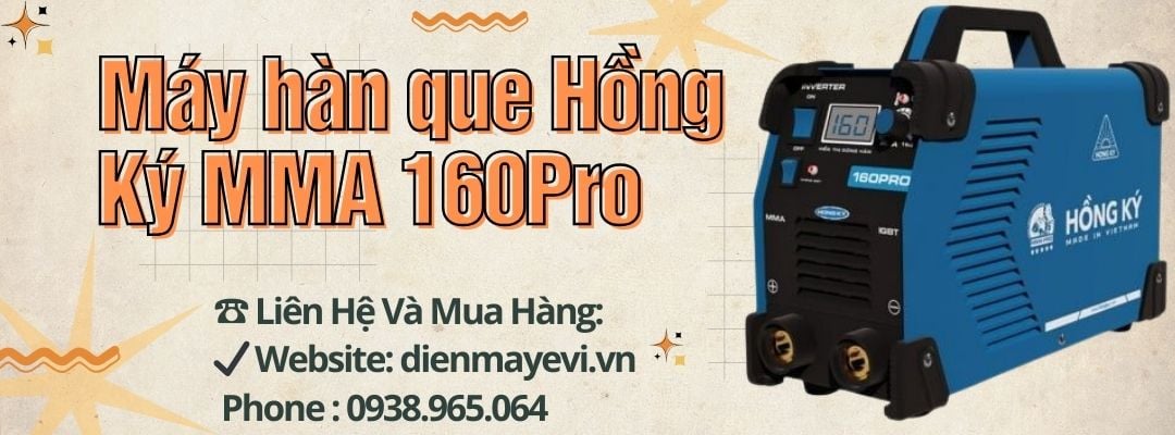 Máy hàn que Hồng Ký MMA 160Pro - Máy hàn chuyên thợ, chức năng chống giật