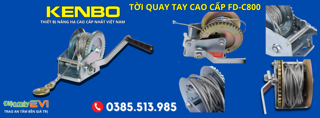 Tời quay tay cao cấp Kenbo FD-C800 - Sự tiện lợi của thiết bị nâng đỡ !