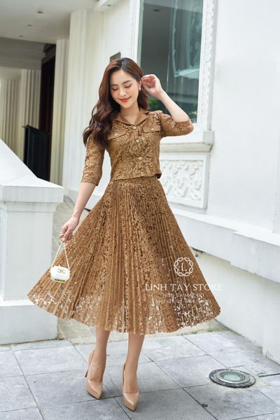 Đầm ren dáng xòe, tà bong – MM Outfit