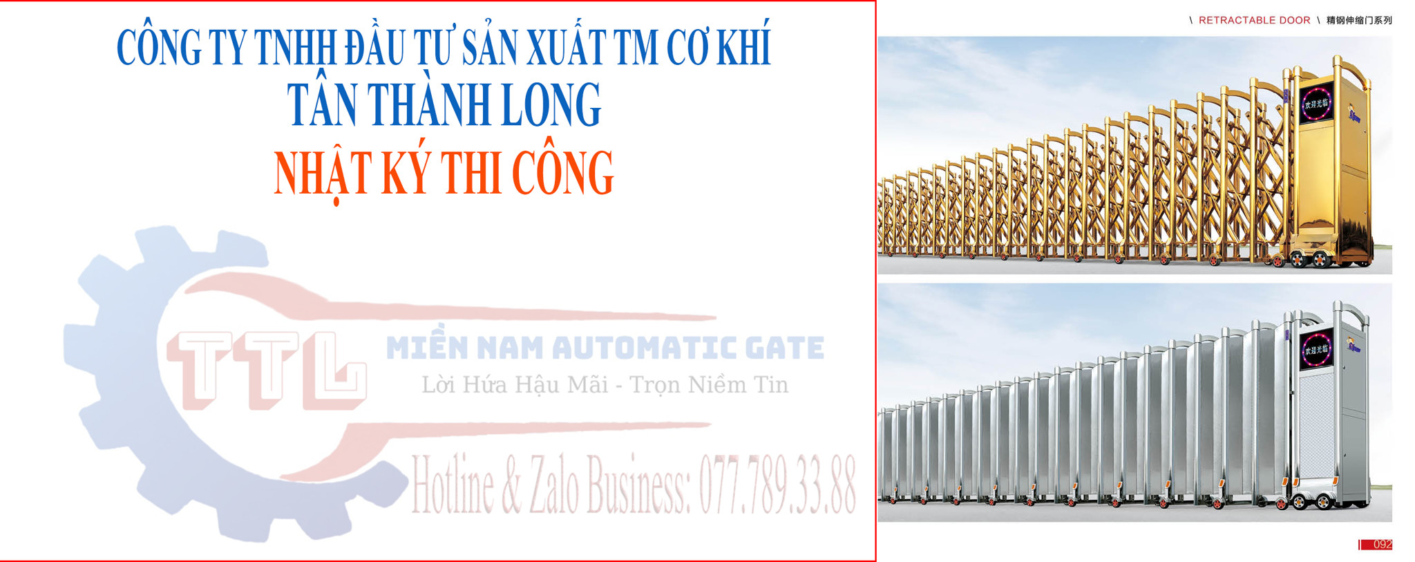 Lắp đặt cổng xếp tại Hậu Giang - Bệnh viện Đa khoa TP Ngã Bảy