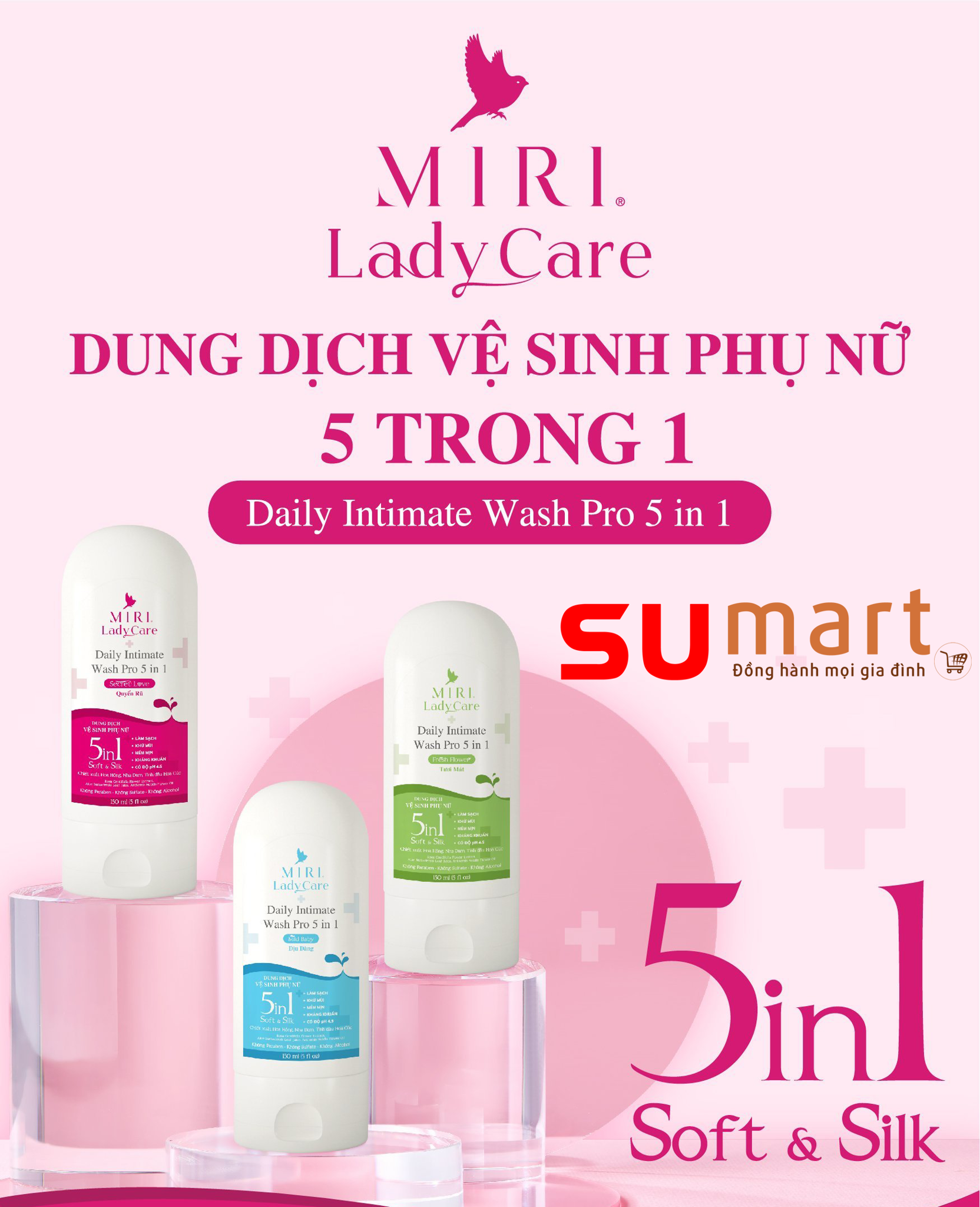 DUNG DỊCH VỆ SINH PHỤ NỮ 5 TRONG 1 - RA MẮT 1/11 - DAILY INTIMATE WASH PRO 5 IN 1