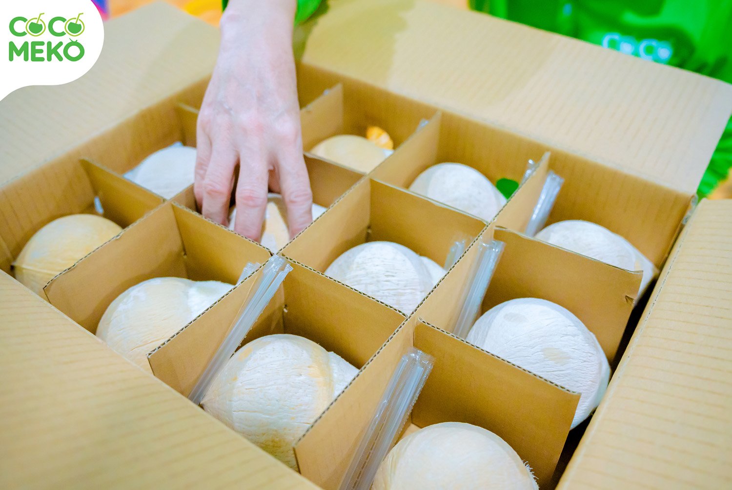 Chopping Cut Young Coconut