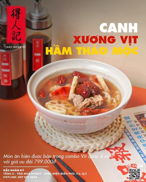 Canh xương vịt hầm thảo mộc - Điểm nhấn dung hoà hương vị