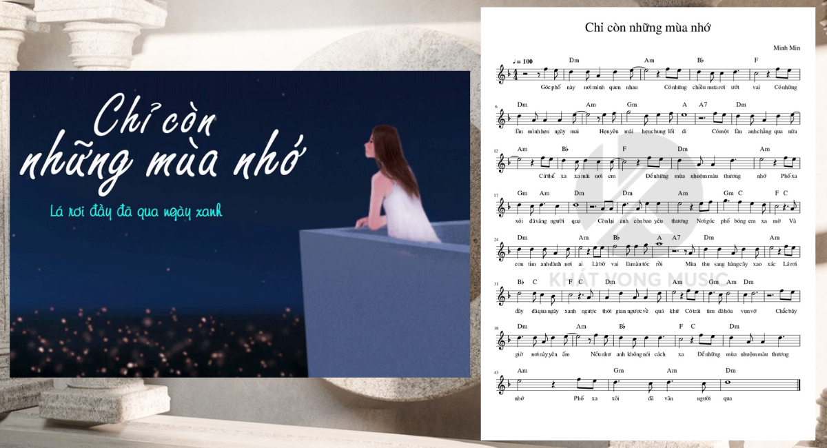 Sheet nhạc Piano Chỉ còn những mùa nhớ - Bảo Trâm x Đặng Trần Minh