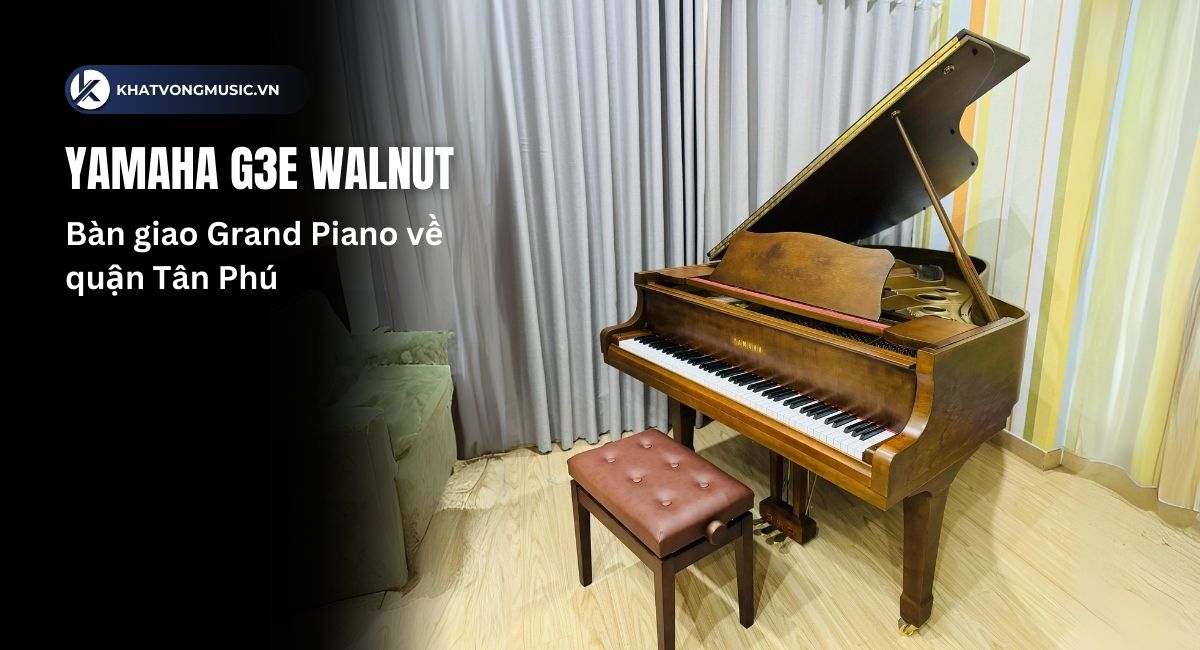Yamaha G3E Walnut - Bàn giao Grand Piano cao cấp về quận Tân Phú