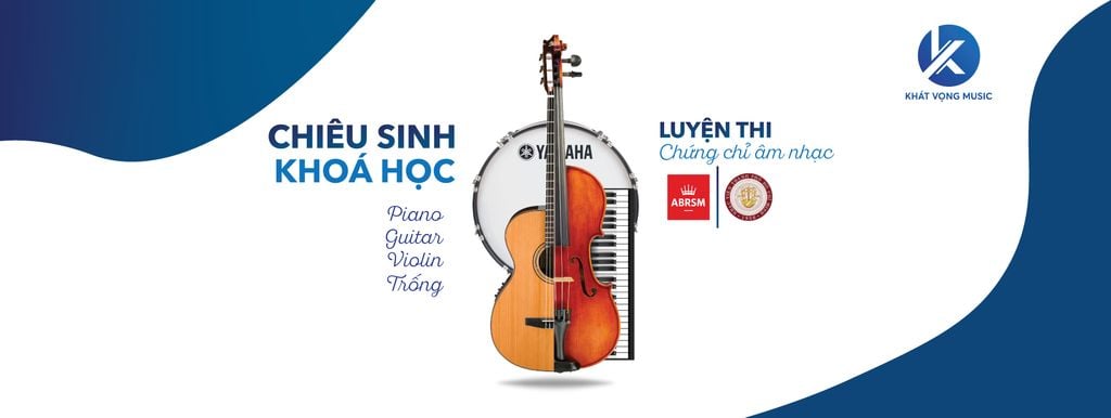 banner khát vọng music và nhạc cụ