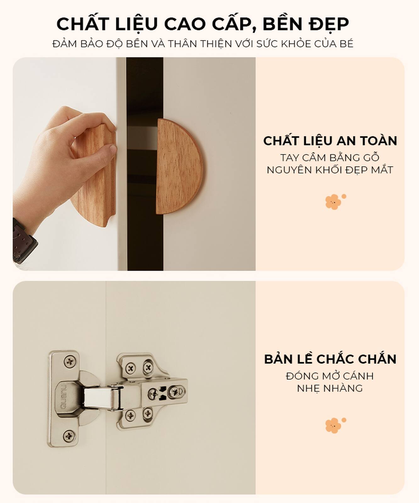 Tủ quần áo trẻ em 4 cánh mở