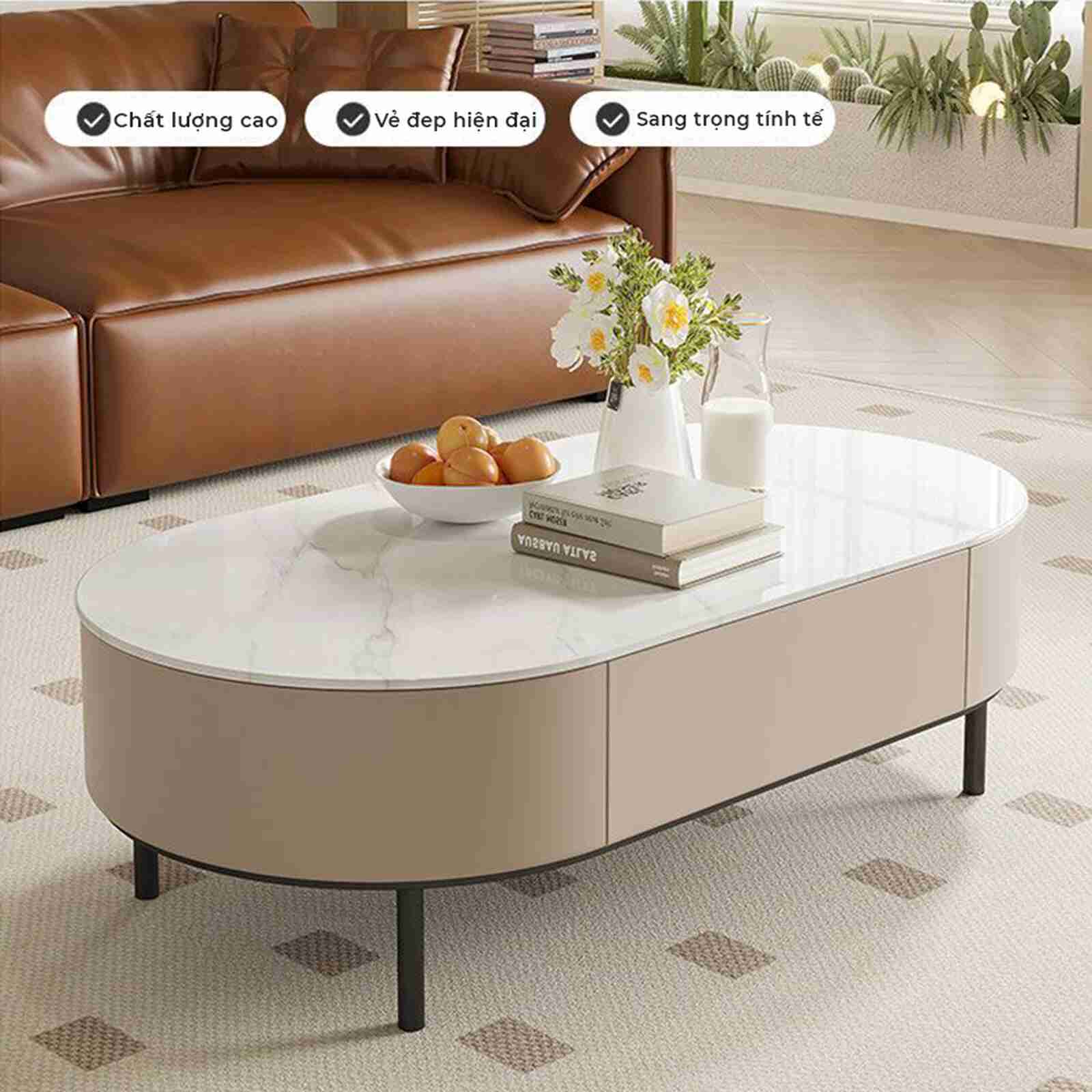 Bàn trà sofa chân sắt tròn
