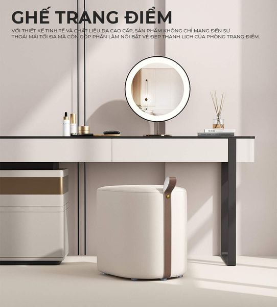 Ghế đôn trang điểm có quai xách