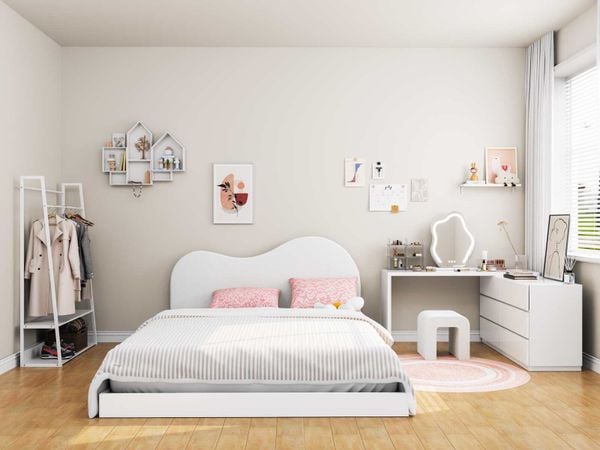 Combo Tiết Kiệm Giường + Giá Treo Quần Áo + Ghế + Bàn trang điểm - Nội Thất IGA - CONCEPT.04