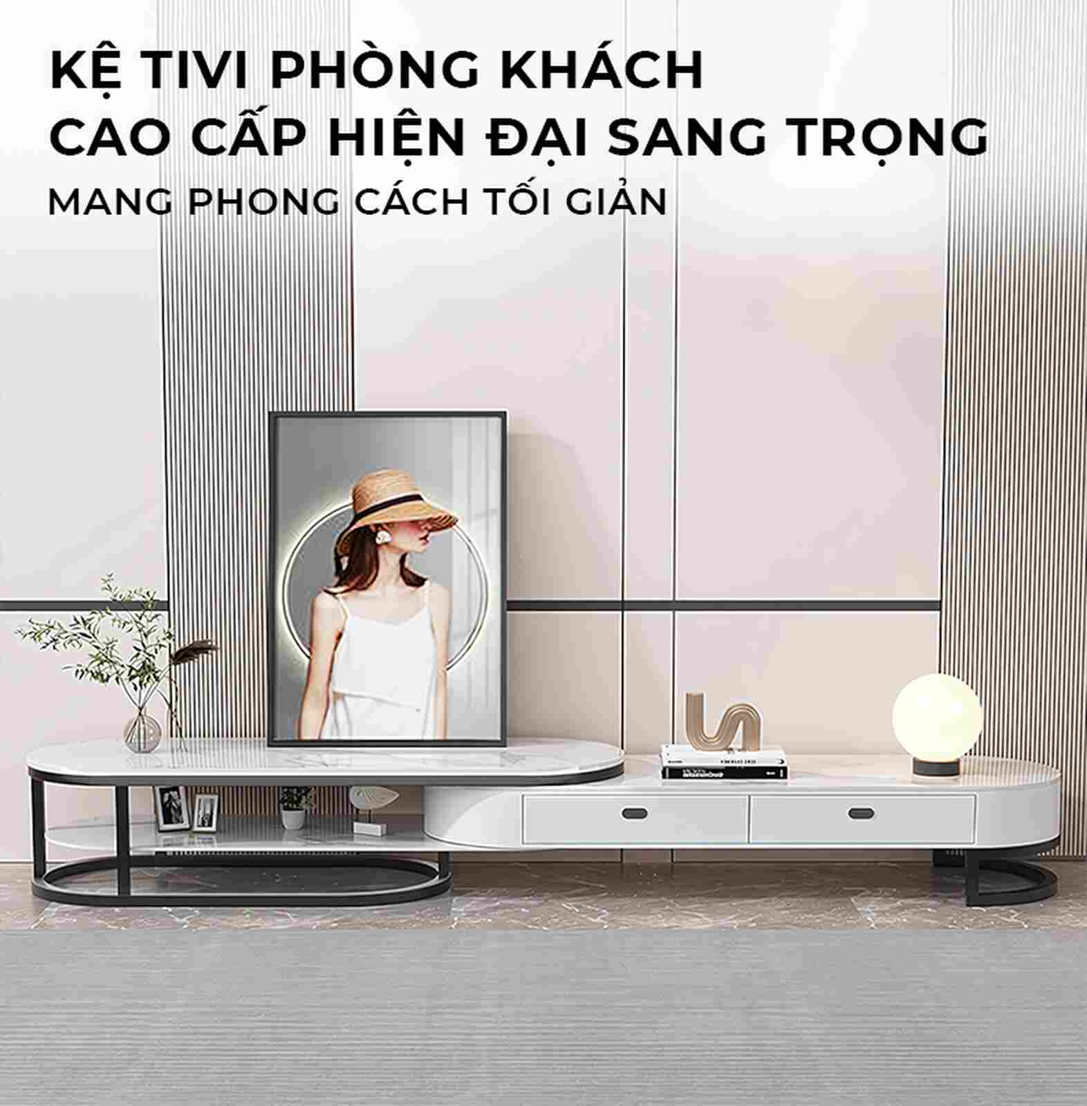Kệ tivi bọc da khung sắt