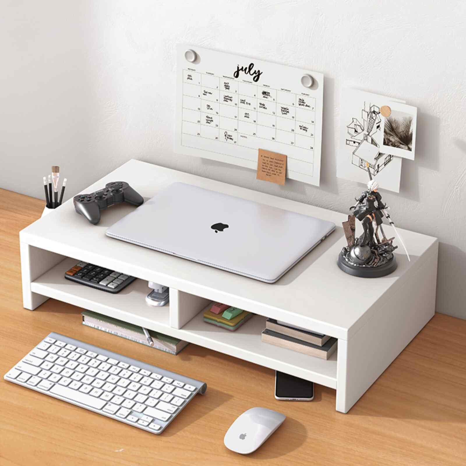 Kệ PC để bàn trắng