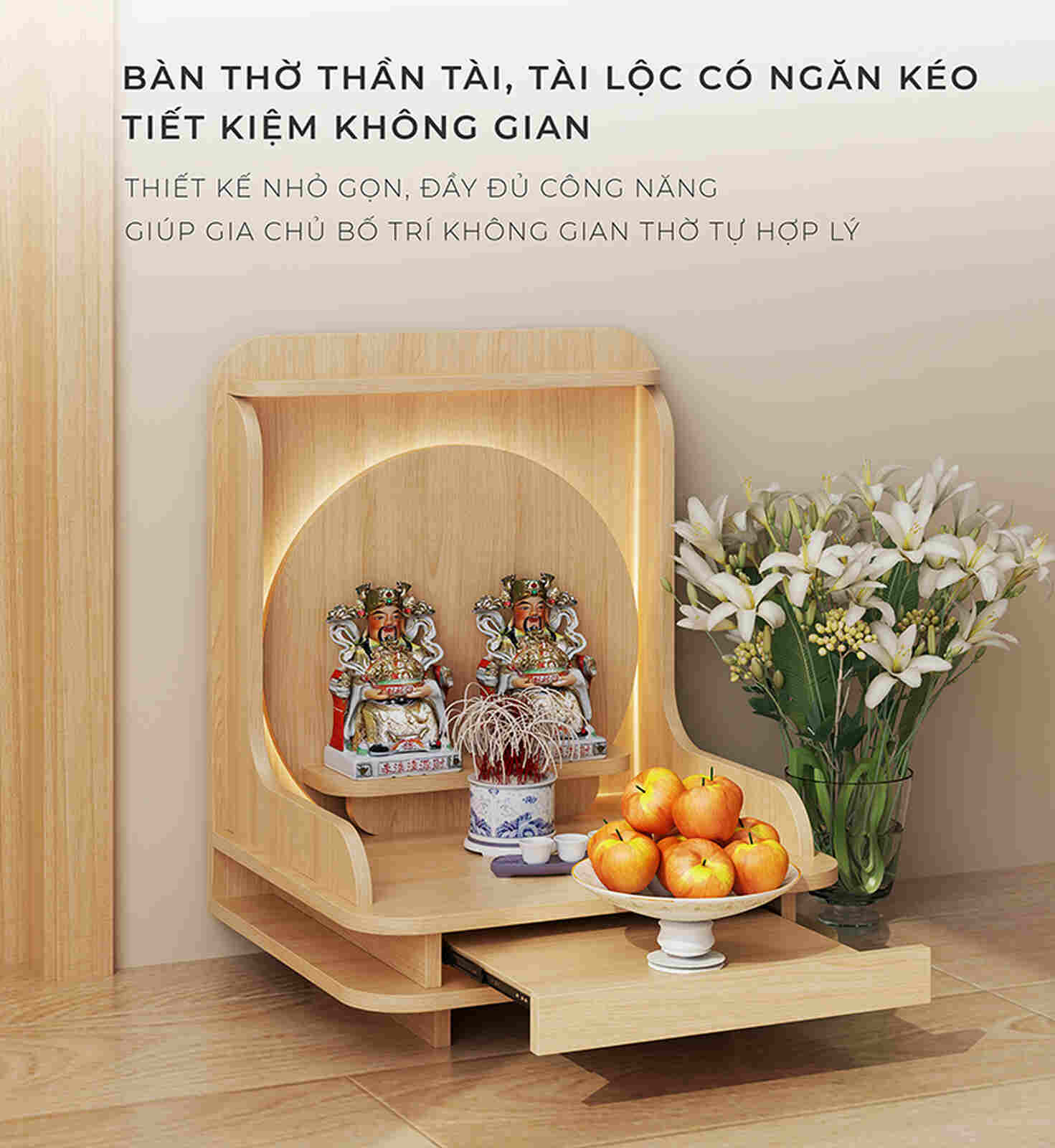 Bàn thờ thần tài phong thủy