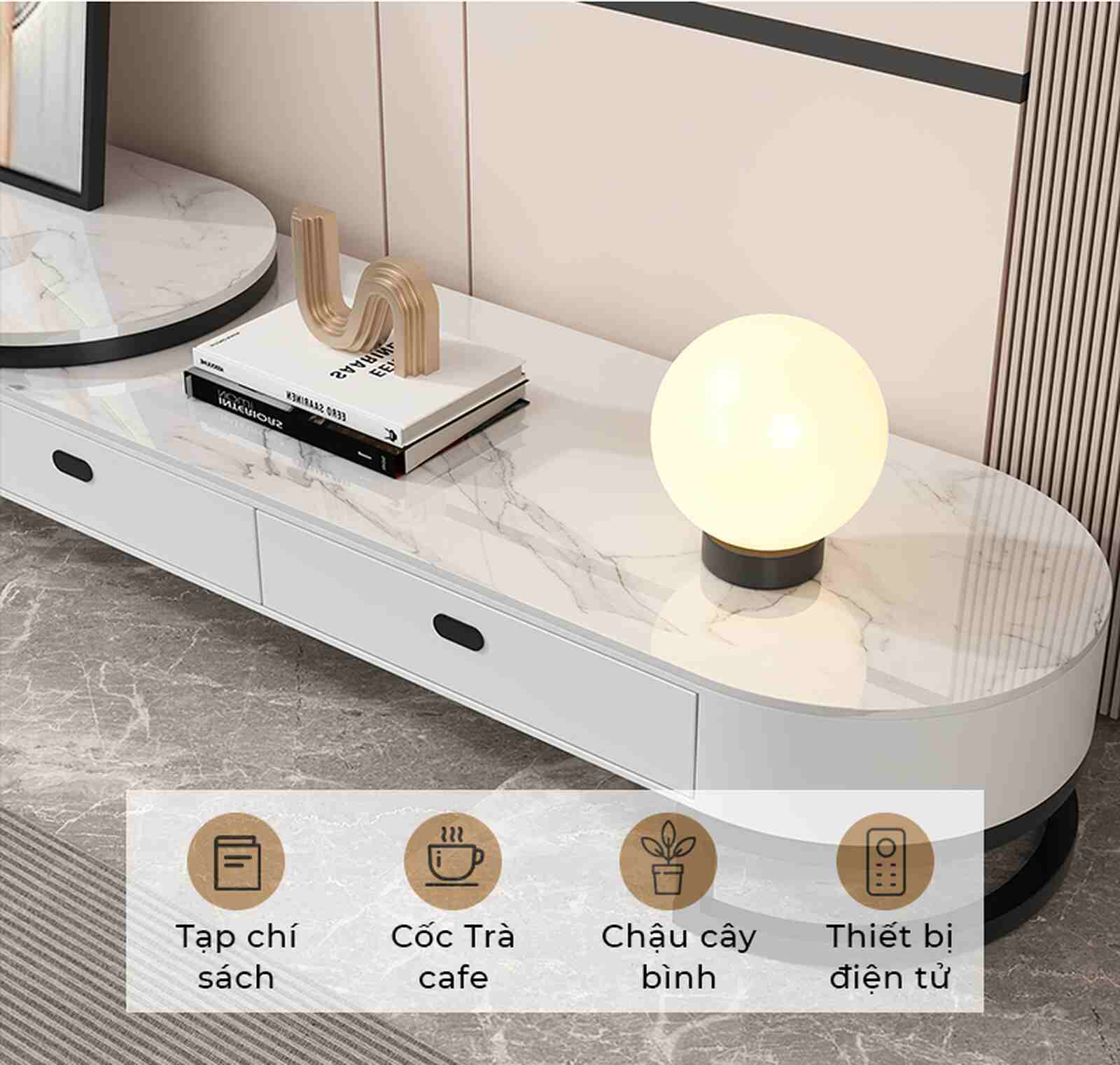 Kệ tivi bọc da khung sắt