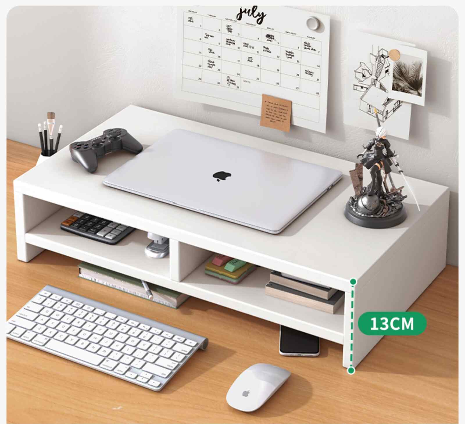 Kệ PC để bàn trắng